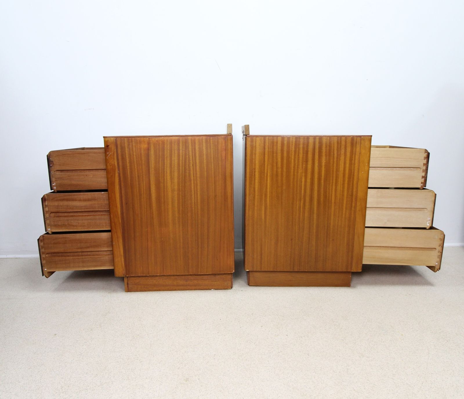 495.0 Pair Of Mid Century Teak Bedside Cabinets photo