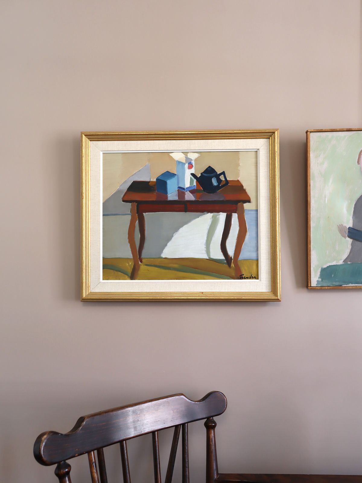De Blauwe Theepot, olieverfschilderij photo furniture