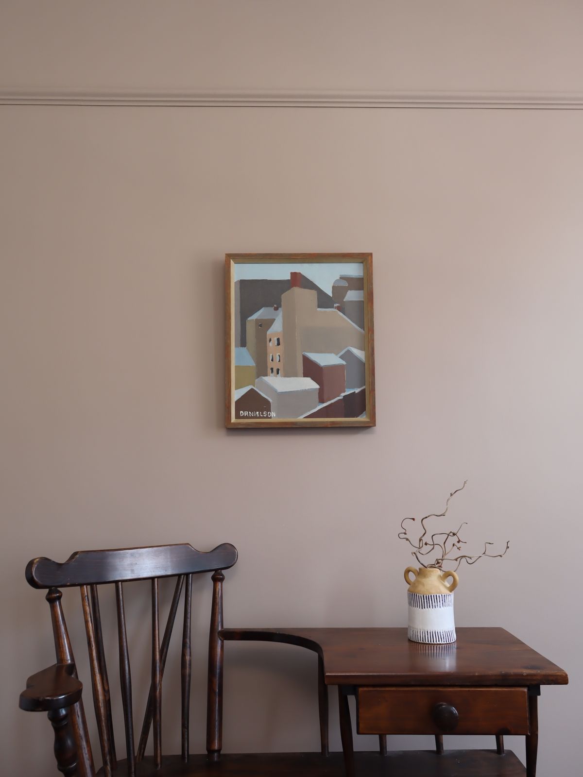Winter Rooftops, olieverfschilderij photo furniture