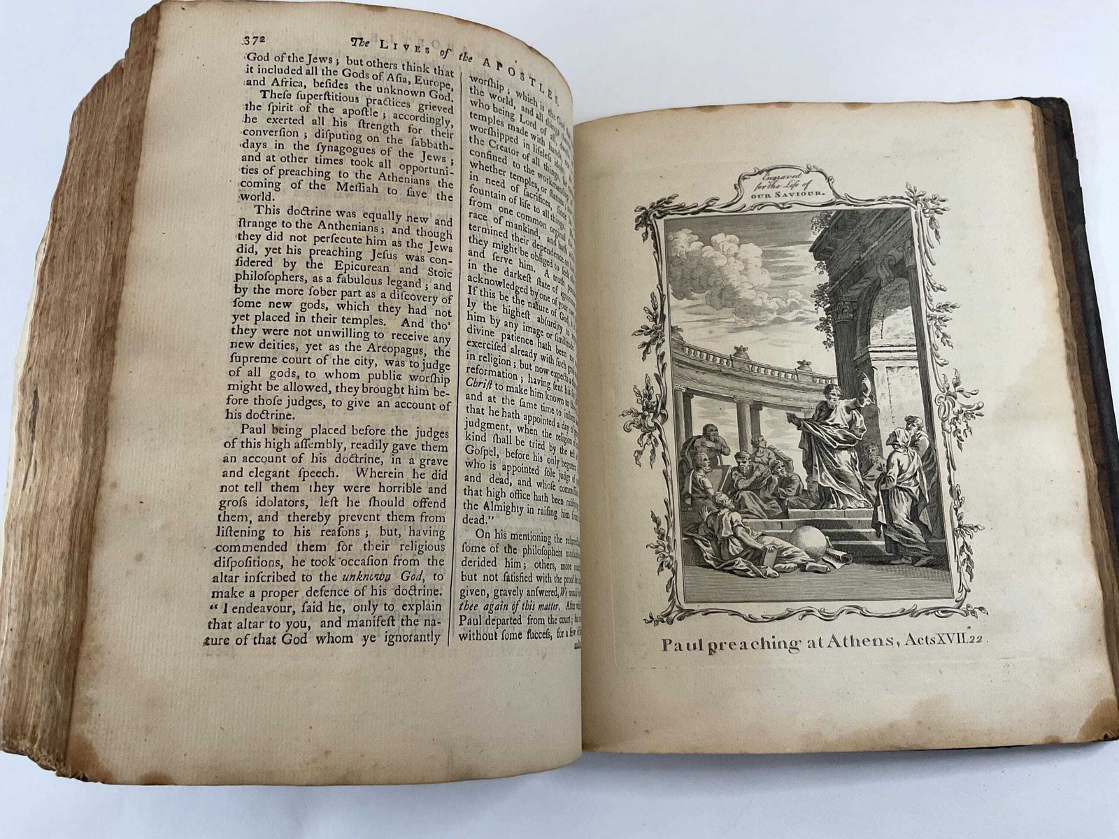 photo vinterior Antiek boek The Life Of Our Blessed Lord And Saviour, Jesus Christ door Rev. John Fleetwood, editie 1767.