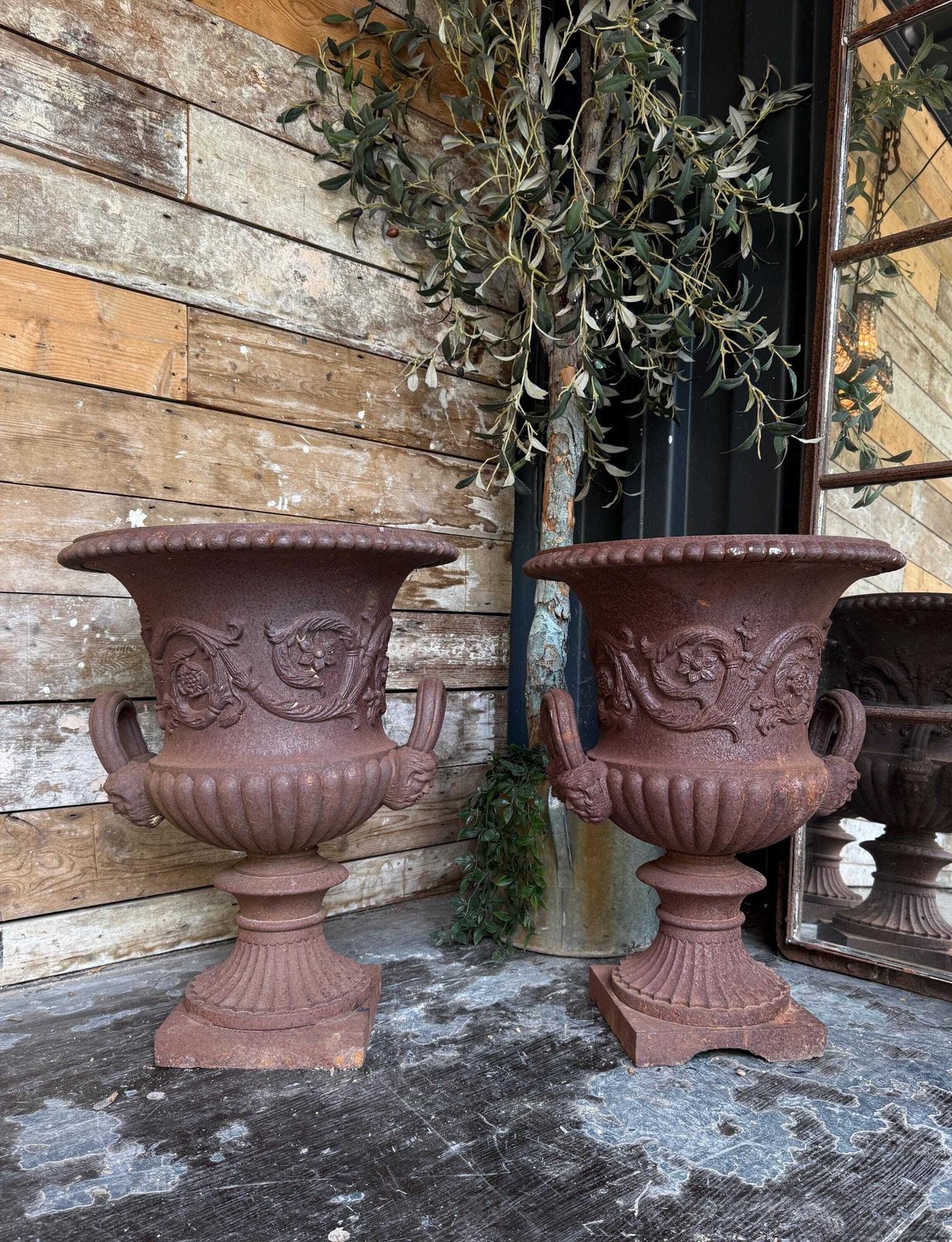 19th Century Cast Iron French Neoclassical Urns photo for sale