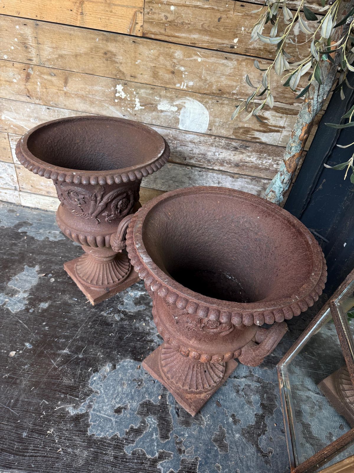19th Century Cast Iron French Neoclassical Urns photo Garden Decor