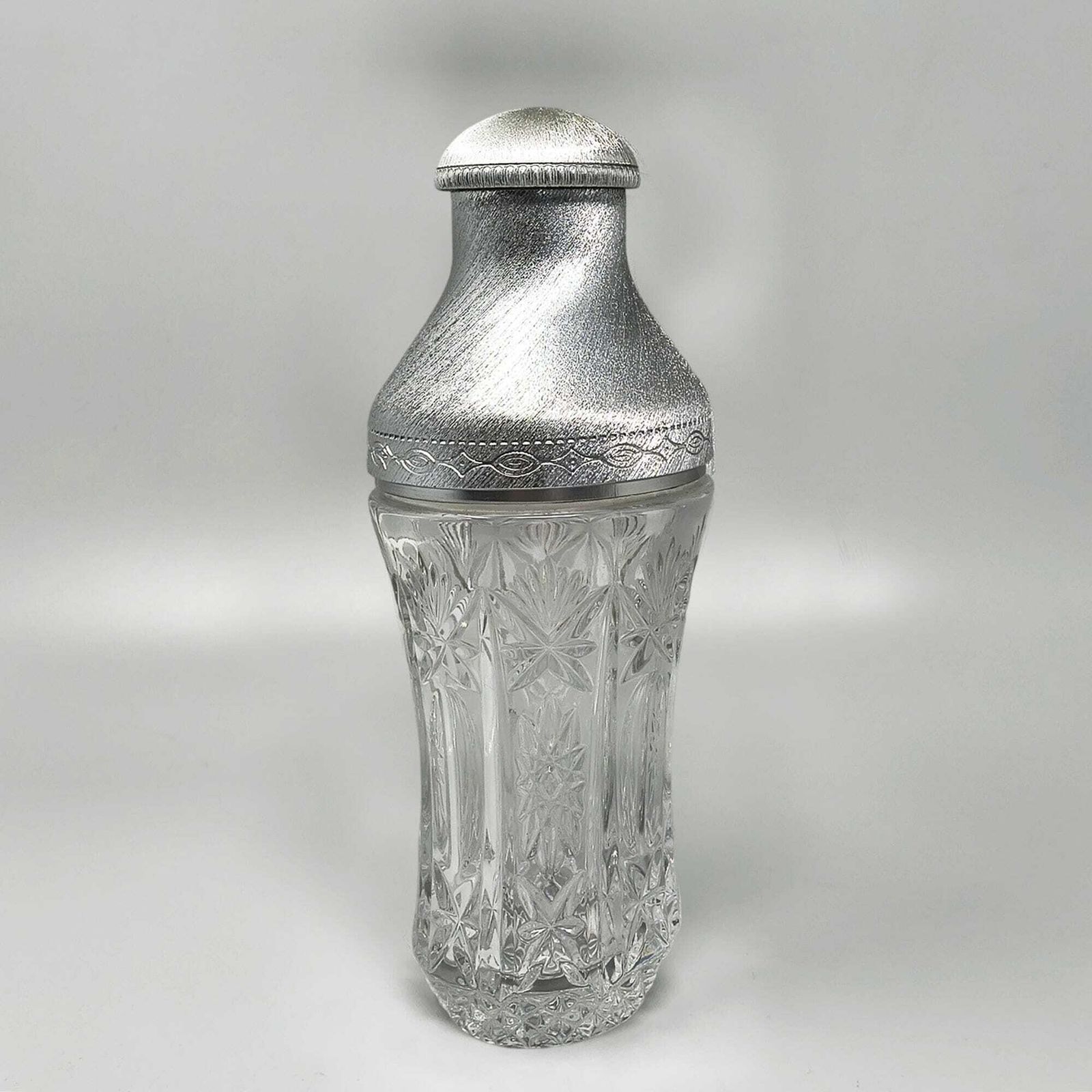 Italiaanse mid-century cocktailset van geslepen kristal en geborsteld metaal door Arir, jaren 1960 photo 396.0