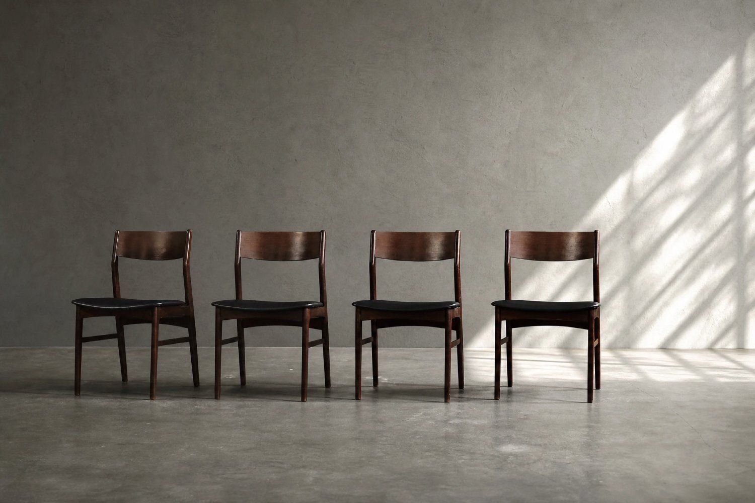 Mid-Century Scandinavian Modern eetkamerstoelen in beuk en palissander, jaren 1960, set van 4