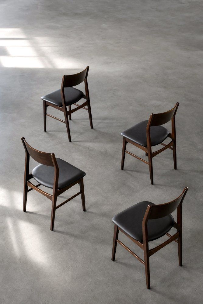 Mid-Century Scandinavian Modern eetkamerstoelen in beuk en palissander, jaren 1960, set van 4 photo 1885.0