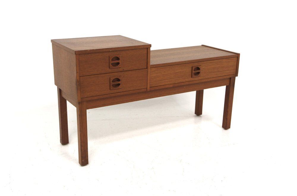Banc téléphone scandinave en teck, Suède, 1960