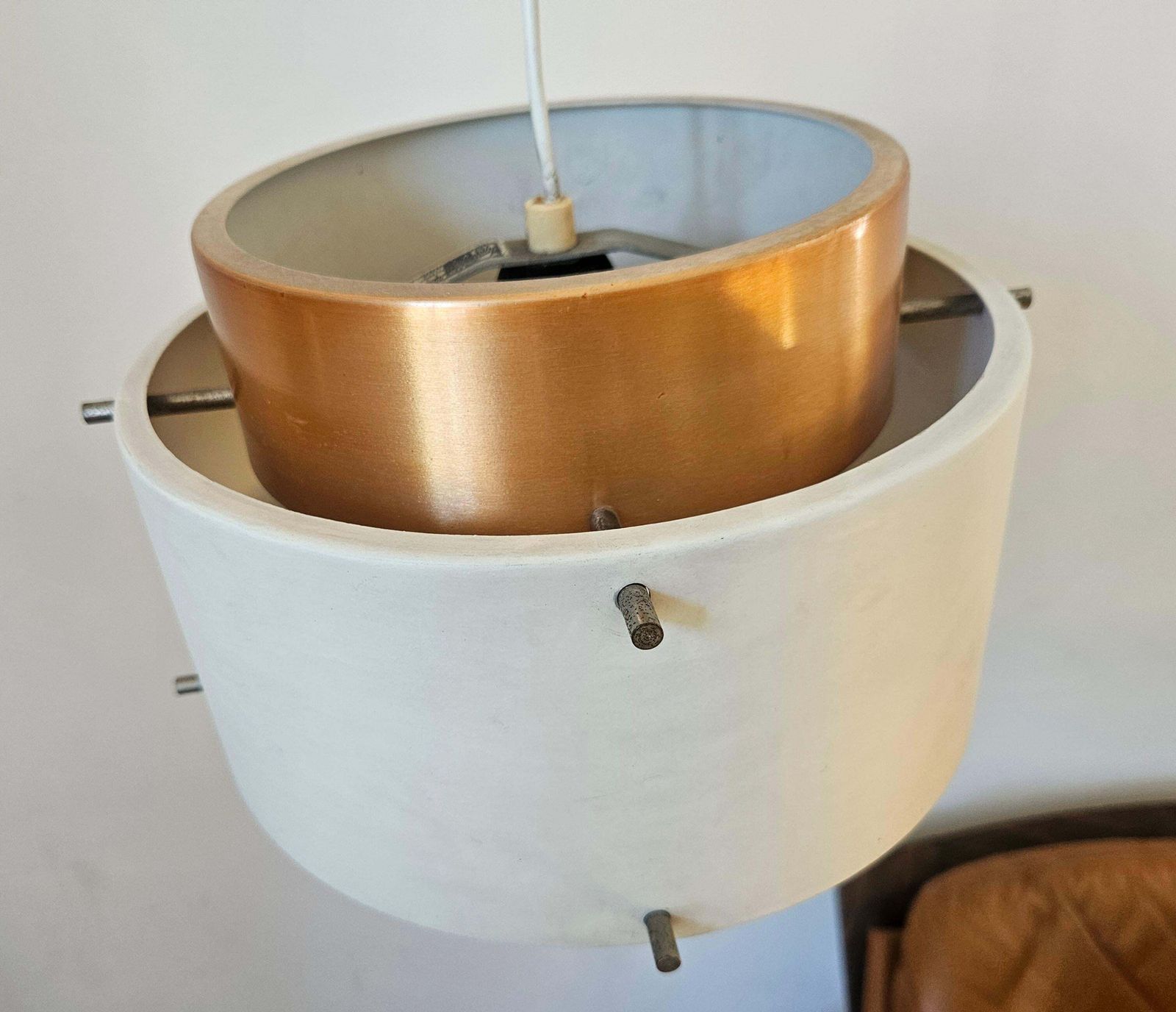 Zeldzame mid-century hanglamp in de stijl van Jo Hammerborg, Denemarken, jaren 1970 photo Verlichting