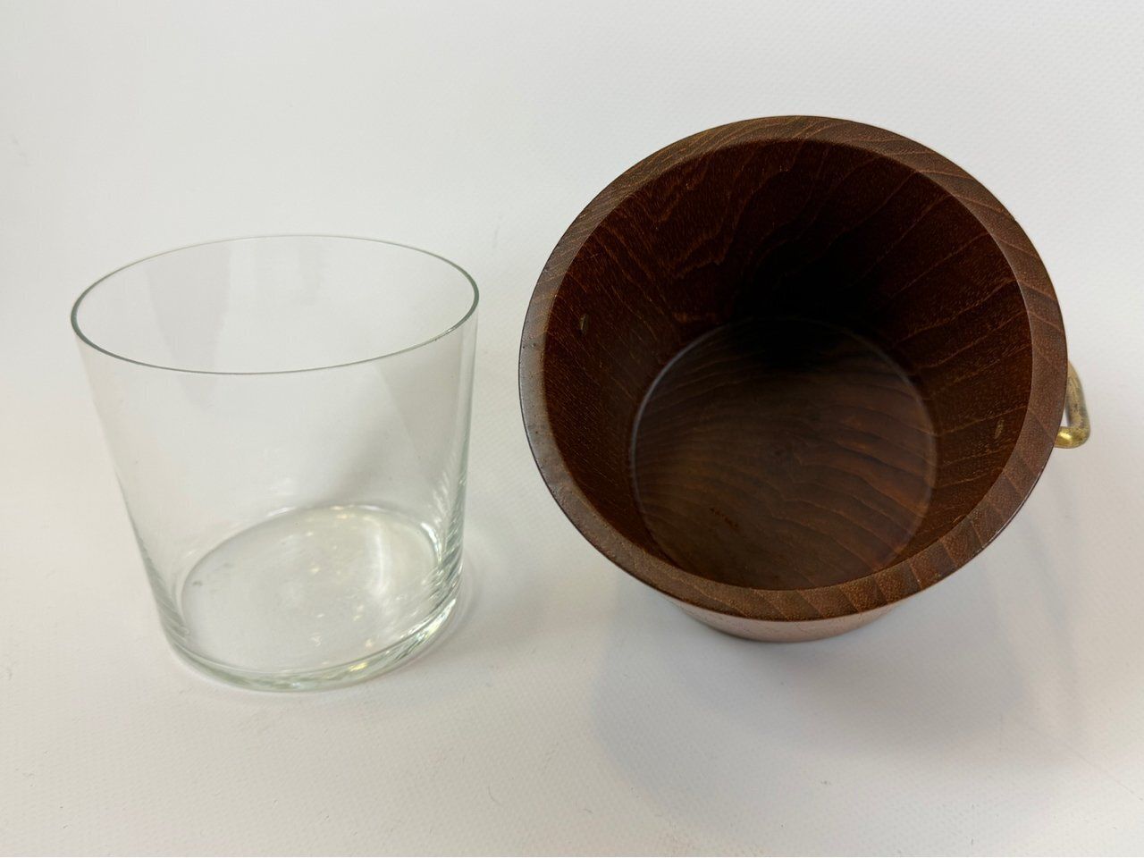 Mid Century Modern Danish Teak And Brass Digsmed Ice Bucket, 1960s photo vintage