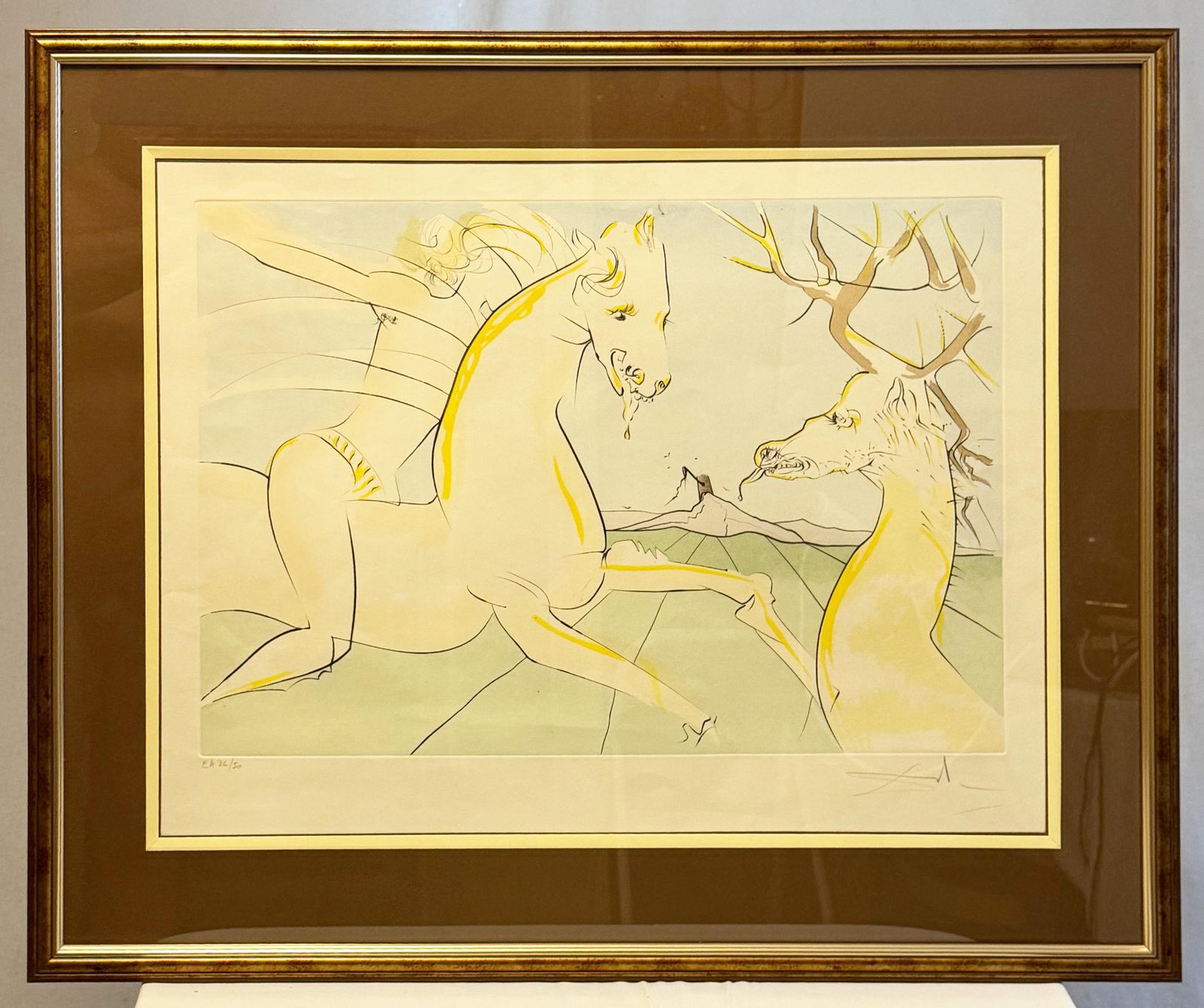 Salvador Dalí "Le Cavalier Et Le Cerf" From "Le Bestiaire De La Fontaine" Signed photo buy