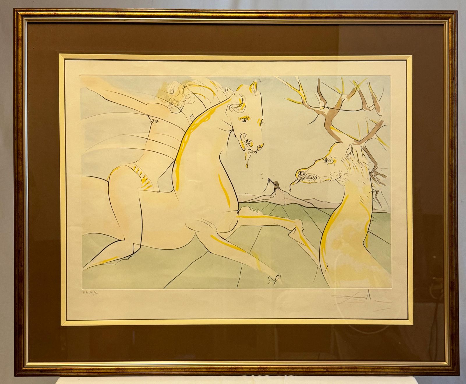 1336.0 Salvador Dalí "Le Cavalier Et Le Cerf" Uit "Le Bestiaire De La Fontaine" Gesigneerd photo