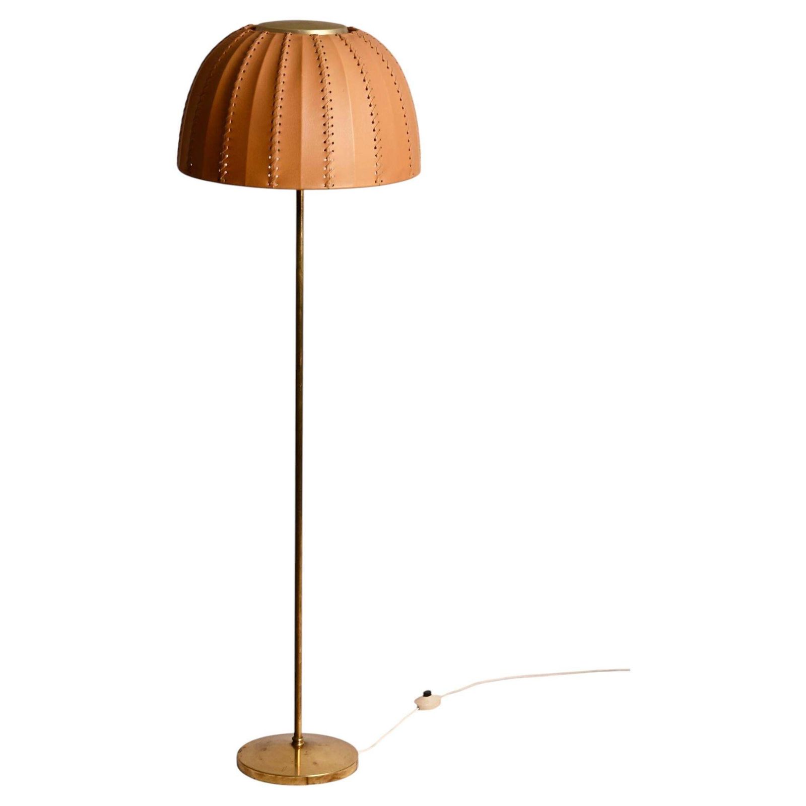Hans Agne Jakobsson G 52/M, Vloerlamp met Leren Kap photo for sale