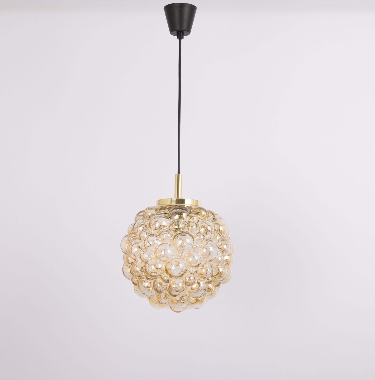Grote Amber Bubbel Glazen Hanglamp van Helena Tynell voor Limburg, Duitsland, jaren 1970 photo Verlichting