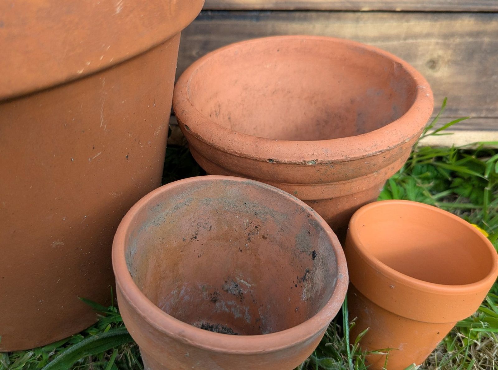 Vintage Terracotta Planters, Plant Pots, Set Of Four photo Home Decor