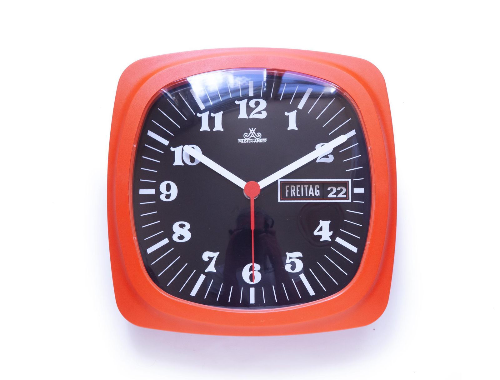 Nos Space Age Day Date Wall Clock Germany Meister Anker Panton 1970s Mid Century Junghans
