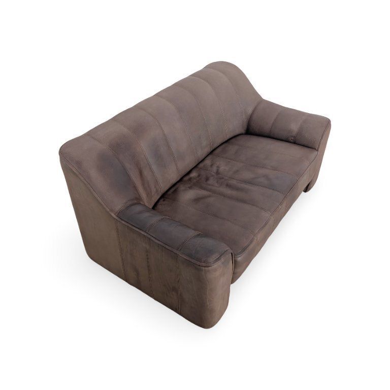 2x Original De Sede Ds44 Two Seater Buffalo Leather Sofa Couch Brown2 photo vinterior