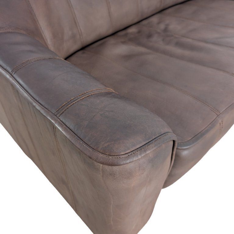 photo furniture 2x Original De Sede Ds44 Two Seater Buffalo Leather Sofa Couch Brown2