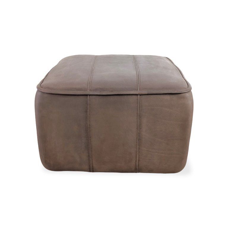 2x Original Mid Century De Sede Ottoman Stools, Buffalo Leather, Brown photo 842.0
