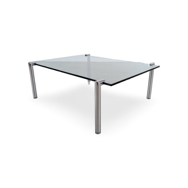 Mid-Century Design Salontafel, Glas en Metaal, In de Stijl van Draenert, jaren 1980 photo Meubels