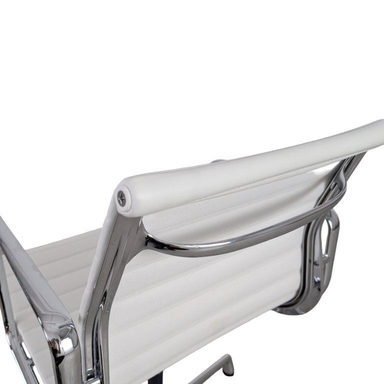 Vitra Charles & Ray Eames stoel EA 108, leer, wit/crème photo vintage