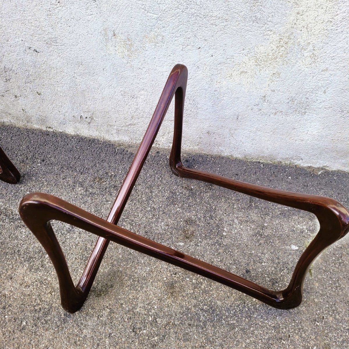 Furniture Pair Of Wooden And Glass Coffee Tables, 20th Century Design photo