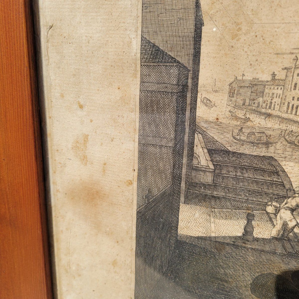 Views Of Venice, A Set Of 6 Framed Engravings, 18th/19th Century photo vintage