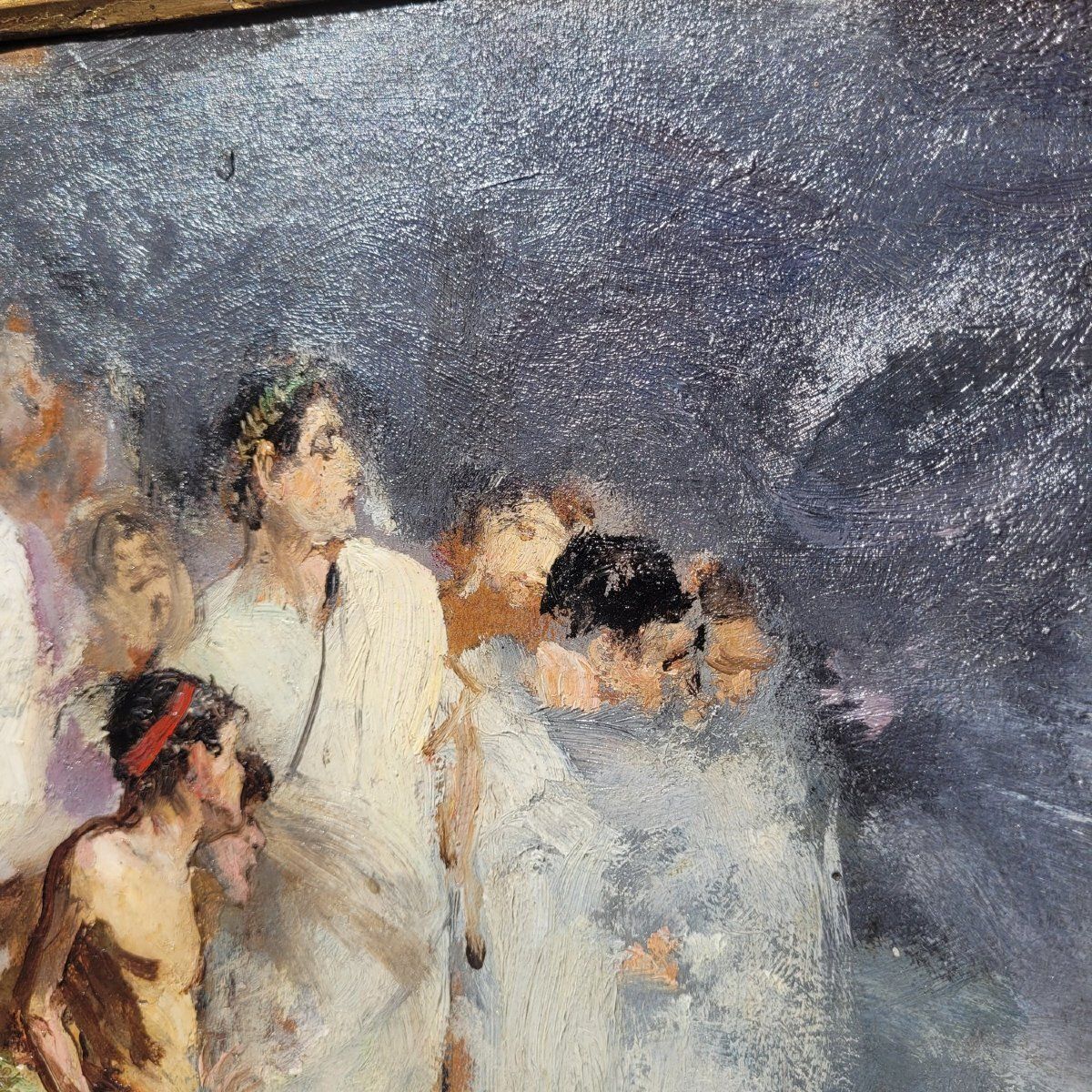 Antique Scene, The Death Of Caesar, Framed, Late 19th–Early 20th Century photo vinterior