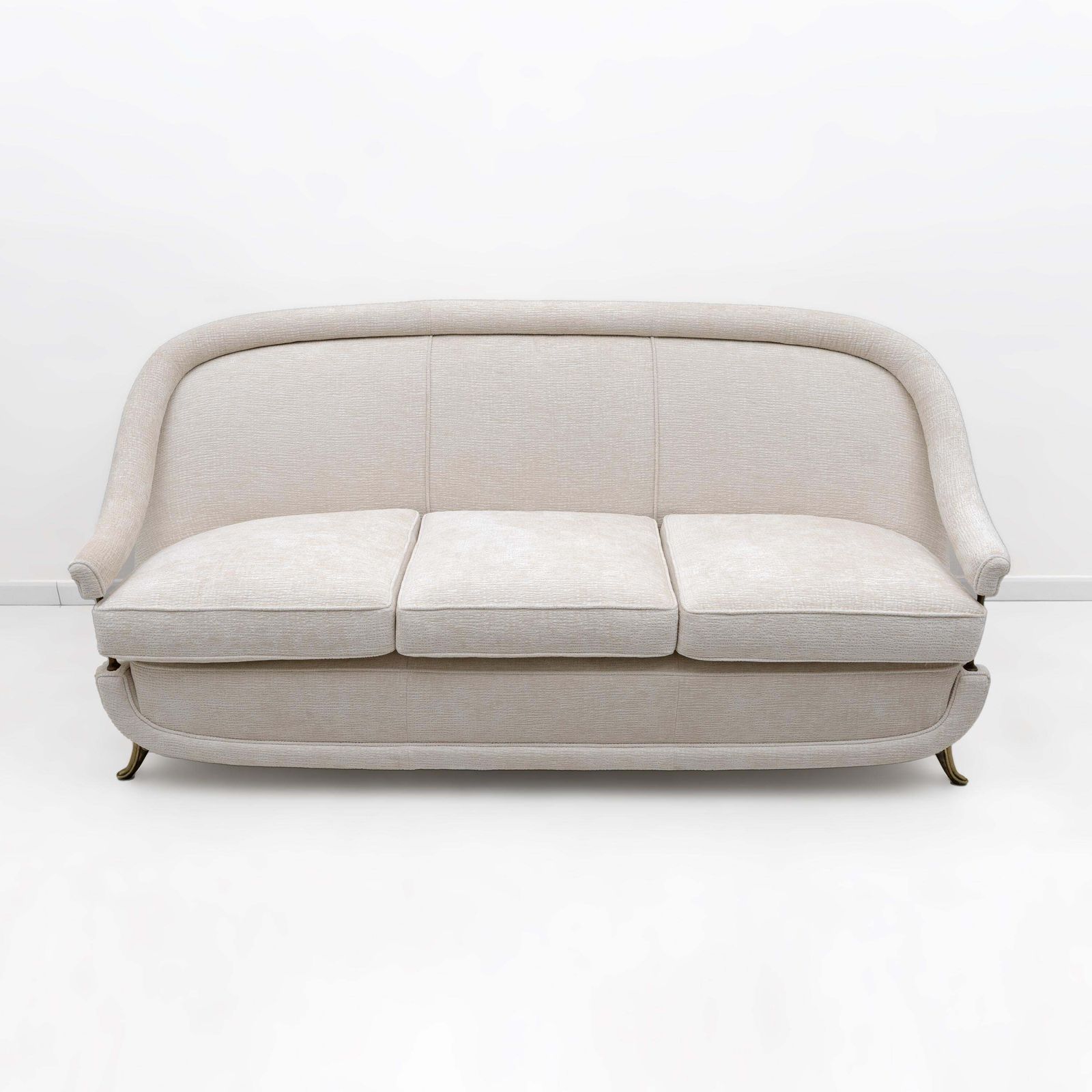 Mid-Century Franse Sofa in Art Deco Stijl met Messing Details, ca. jaren 1950 photo Meubels