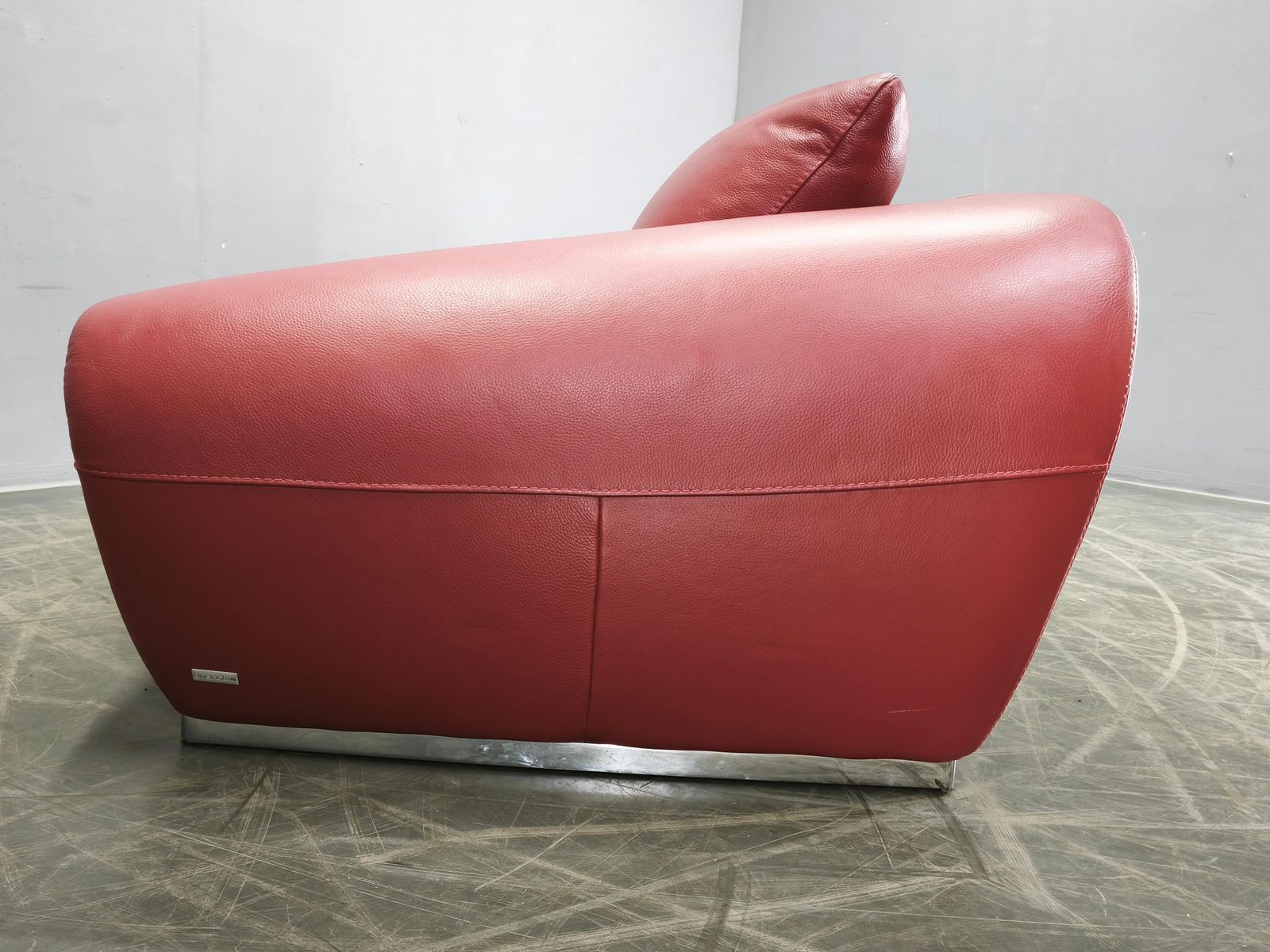 Italiaanse rode leren bank van Divanotti, Postmodern, jaren 1990 photo vinterior