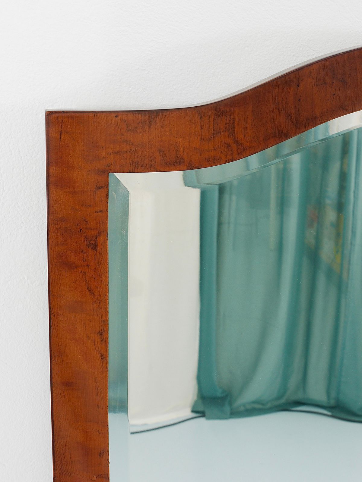 2125.0 Early Biedermeier Large Antique Pearwood Shield Wall Mirror, Vienna, 1820s photo
