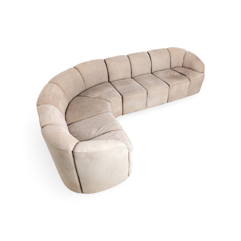 Meubels Walter Knoll Piccolino hoekbank, suède, vintage photo