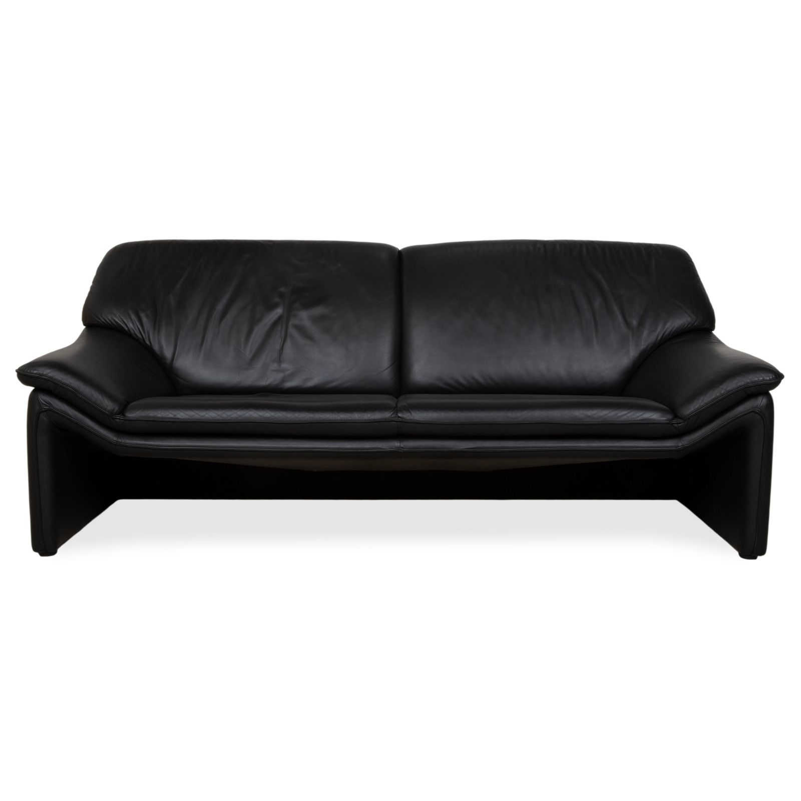Canapé design Laauser Atlanta en cuir noir, 3 places