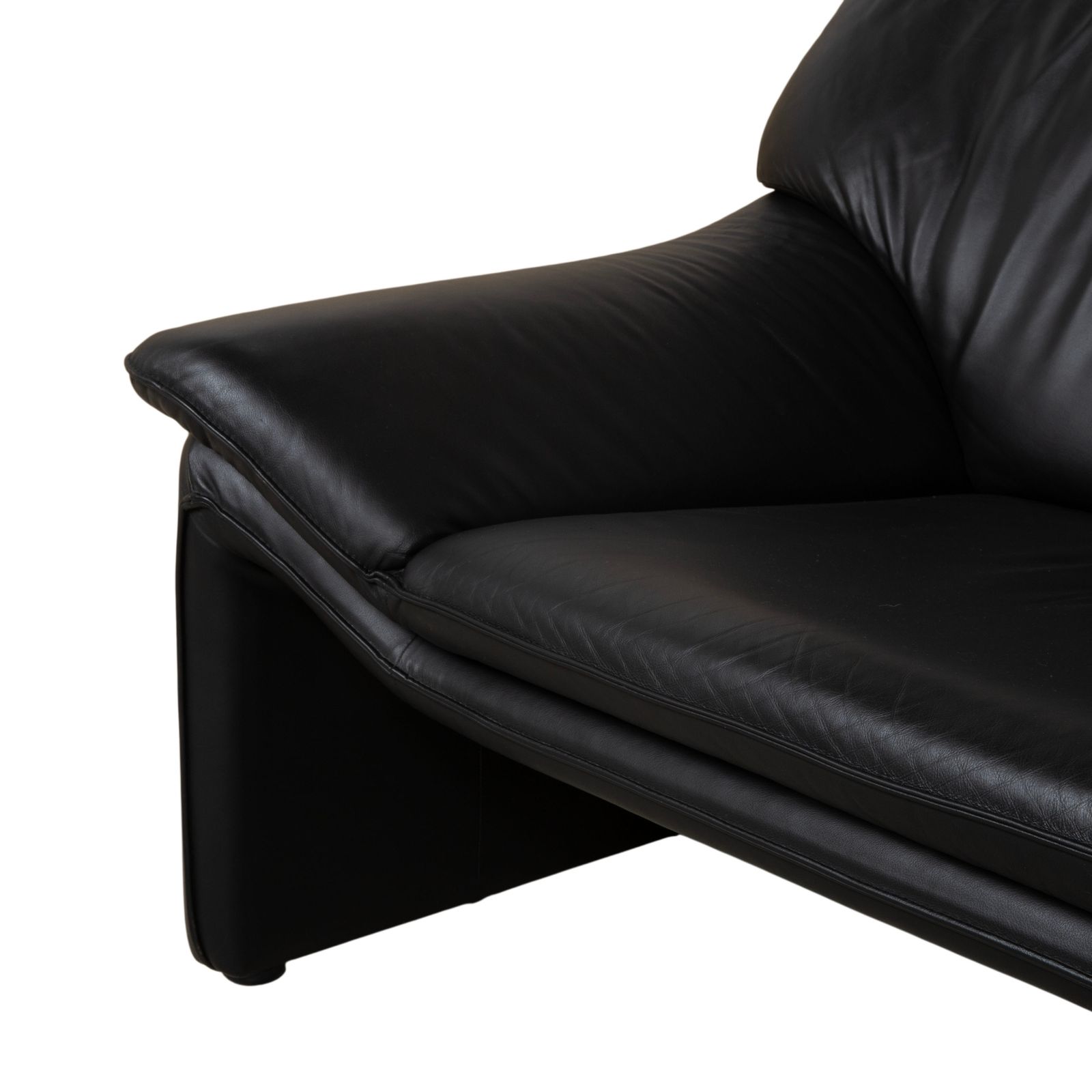 Canapé design Laauser Atlanta en cuir noir, 3 places photo for sale