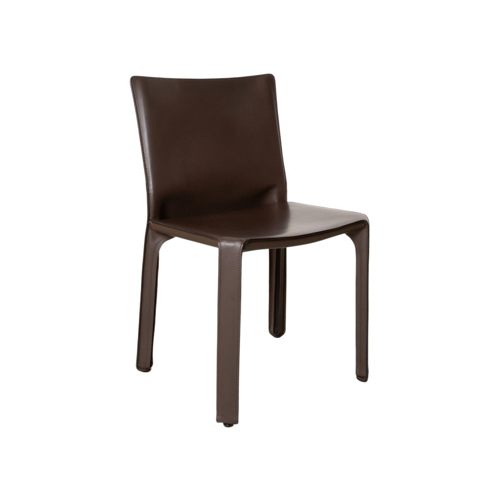 Lot de 6 chaises Cassina Cab 412 en cuir, marron photo for sale