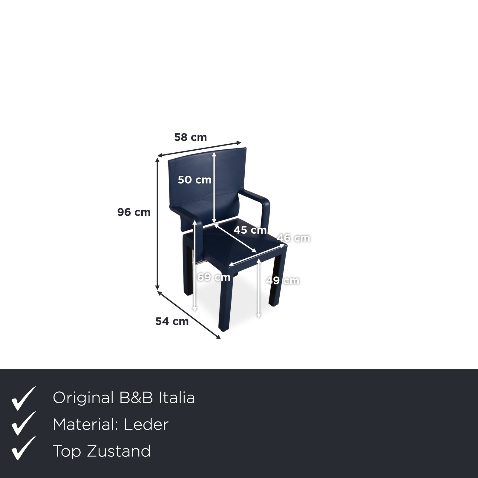 Ensemble de 8 fauteuils B&B Italia Arcadia Arcona en cuir, bleu photo furniture