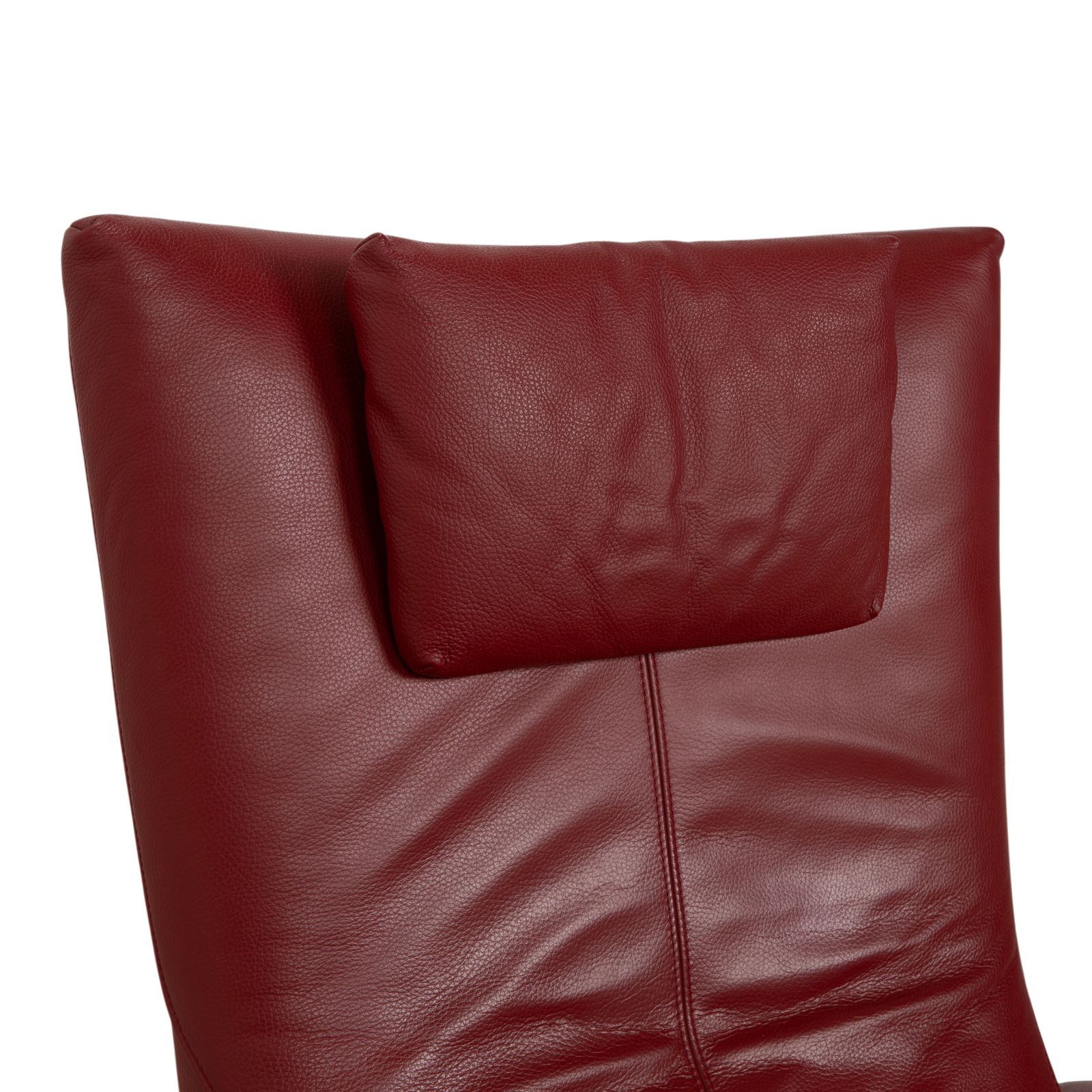 Fauteuil FSM Mate en cuir rouge, fonction électrique photo vinterior