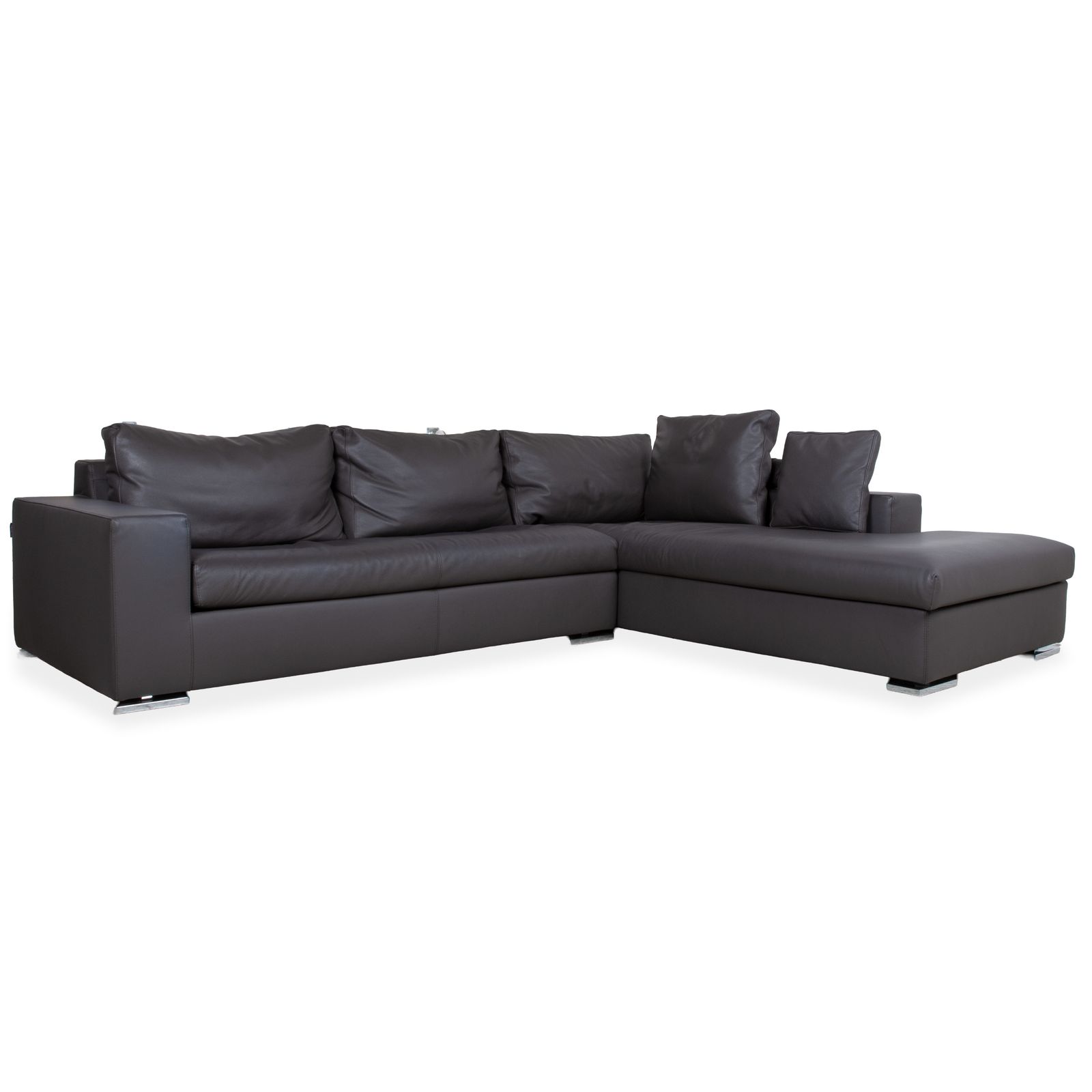 La Nuova Casa Halma Leather Corner Sofa Black