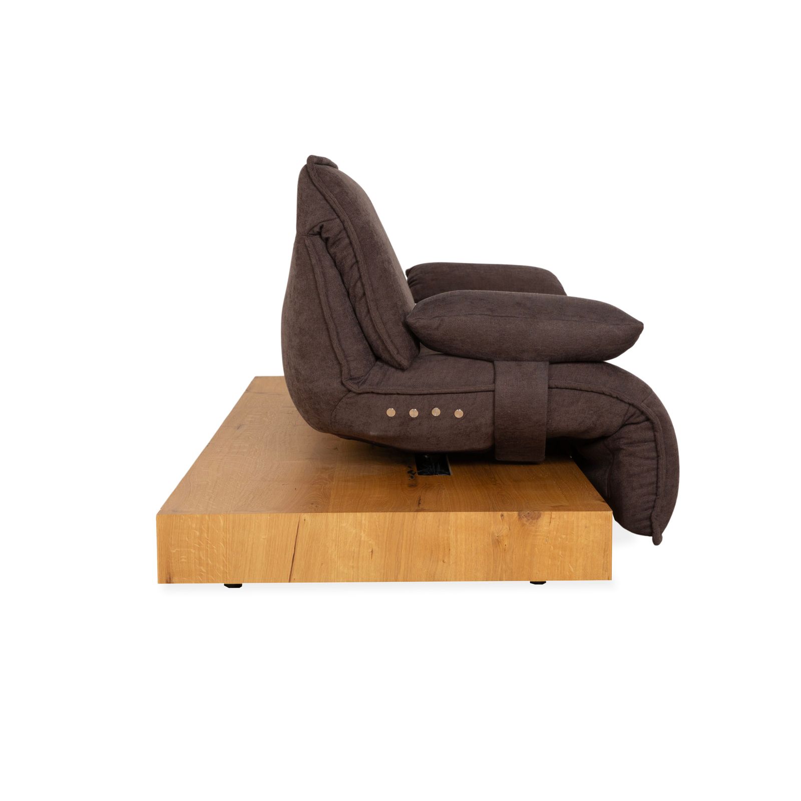 Mobilier Canapé 2 places Koinor Free Motion Edit en tissu et bois, fonction électrique, brun photo