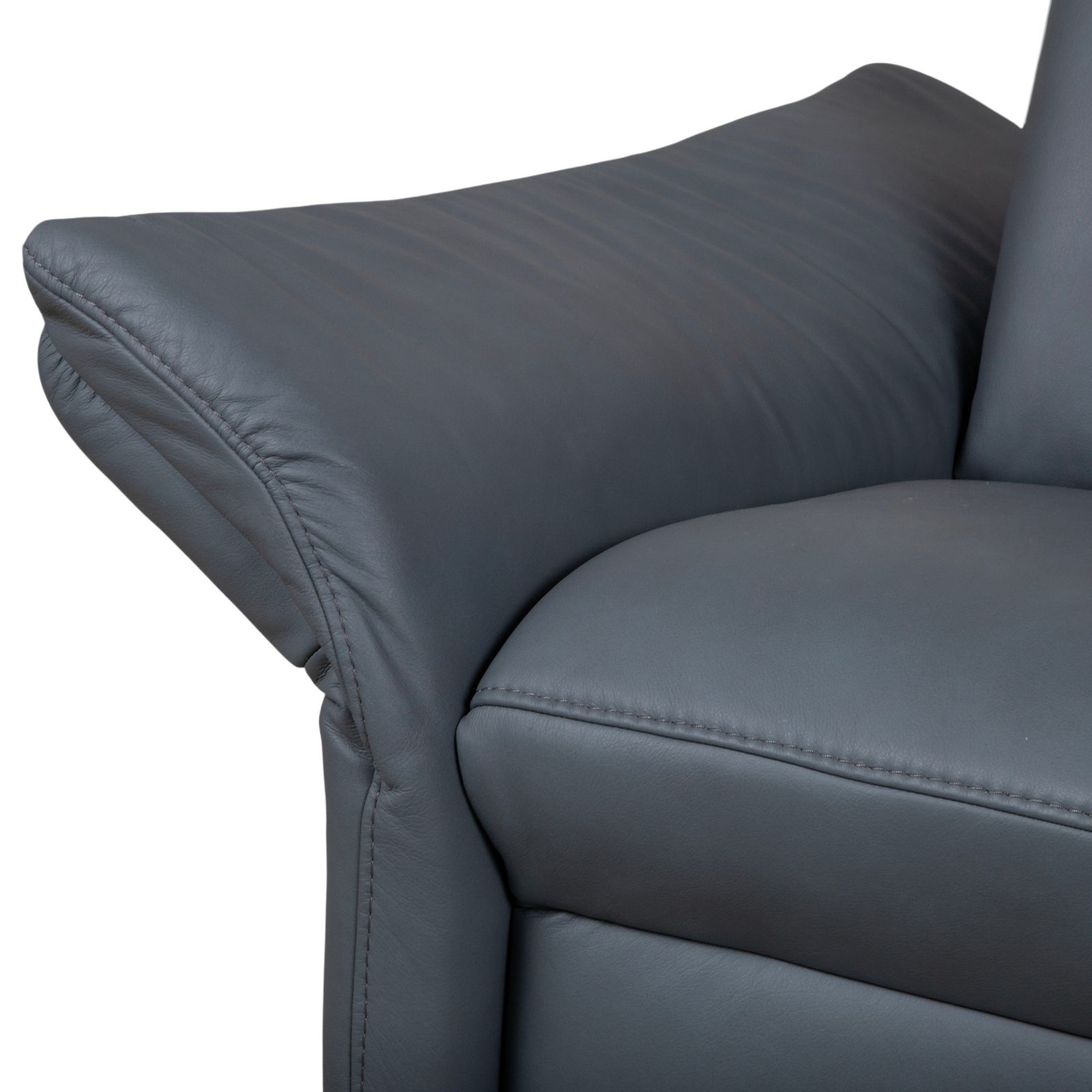 Mobilier Canapé 2 places Himolla 1065 en cuir bleu-gris, fonction électrique photo