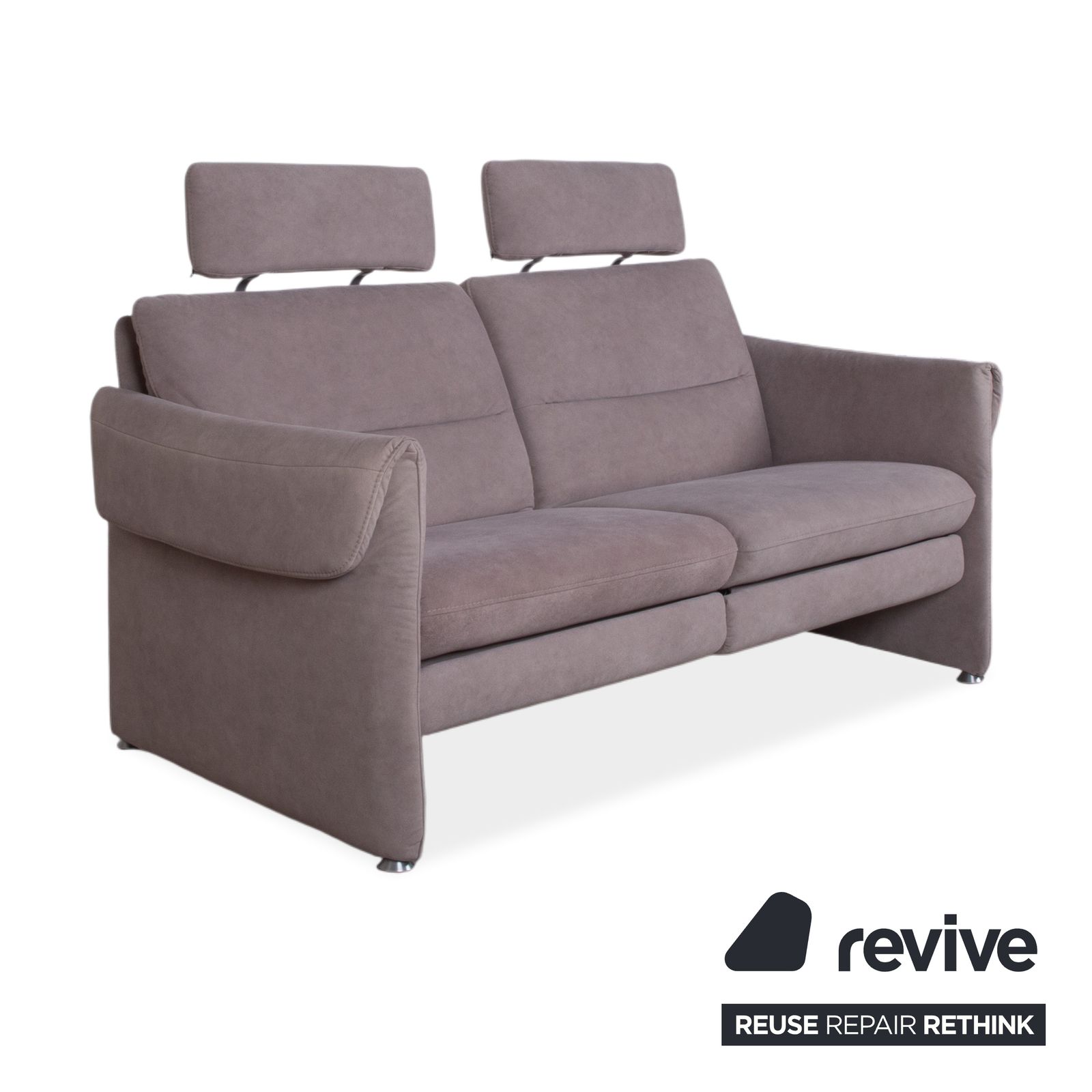 Canapé 2 places Himolla en tissu gris-bleu, fonction relax manuelle photo Mobilier
