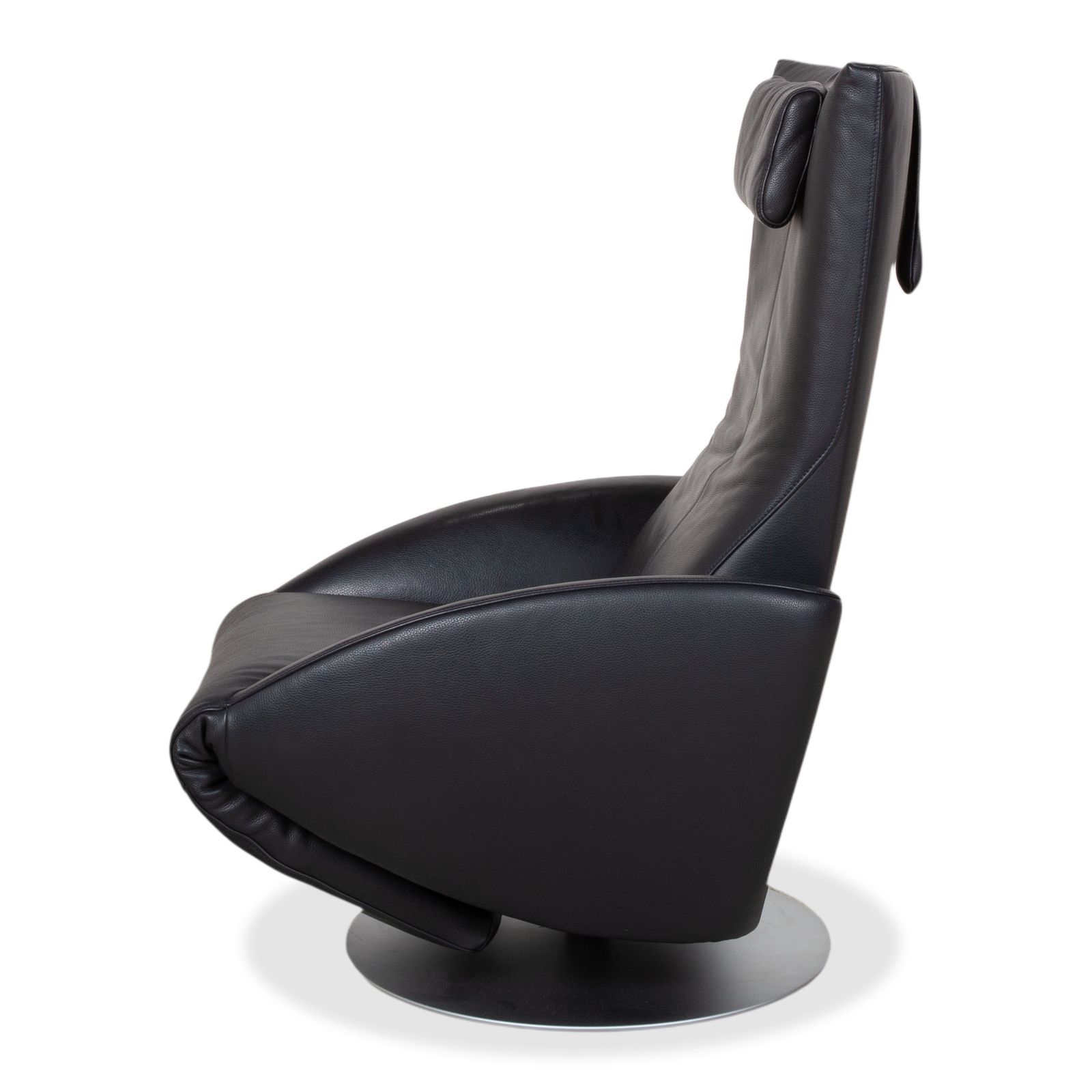 Meubels Fsm Mate Leren Fauteuil Donkerblauw Elektrische Functie Batterij Relaxfunctie photo