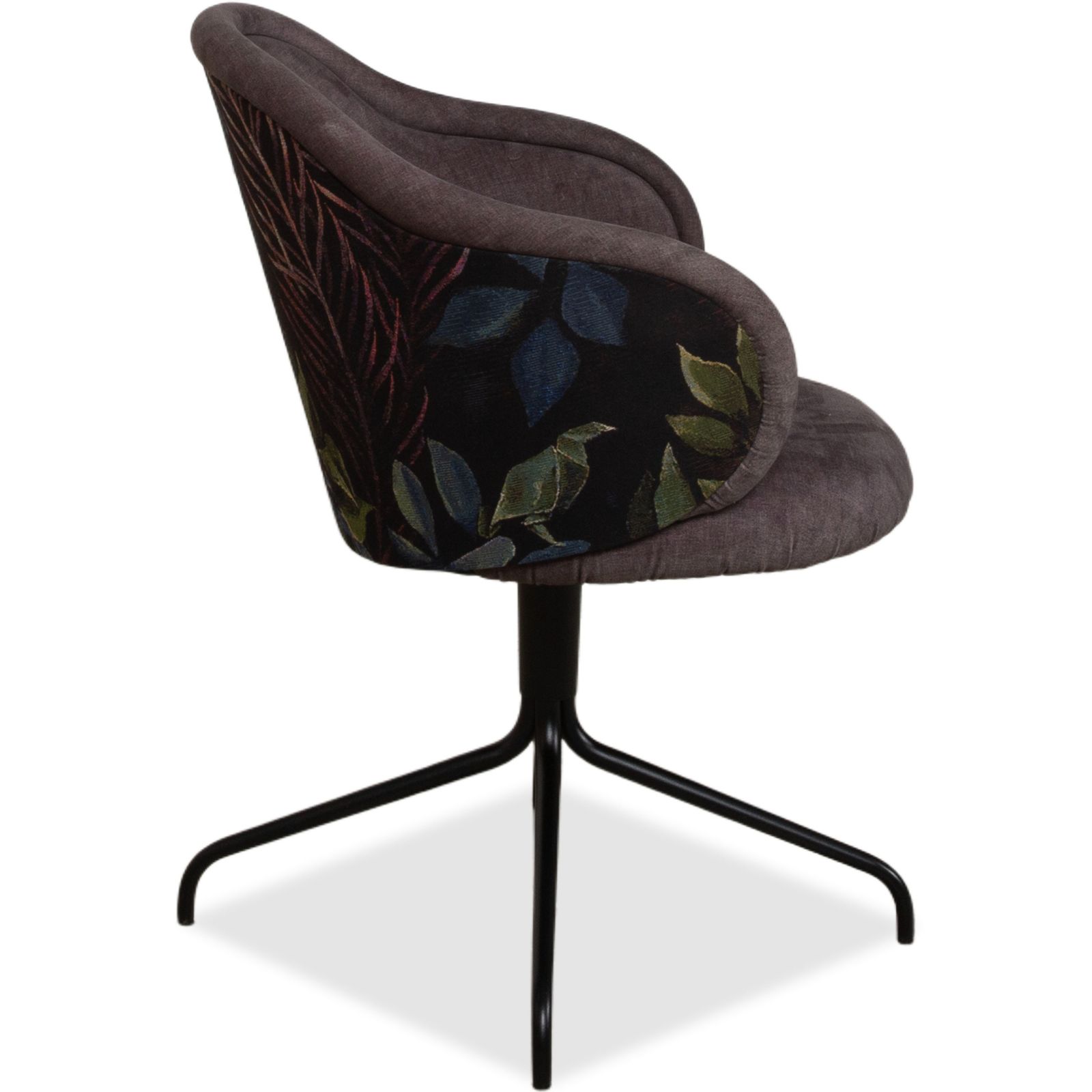 Lot de 4 chaises Freifrau Ona en tissu, marron et gris à motifs photo for sale