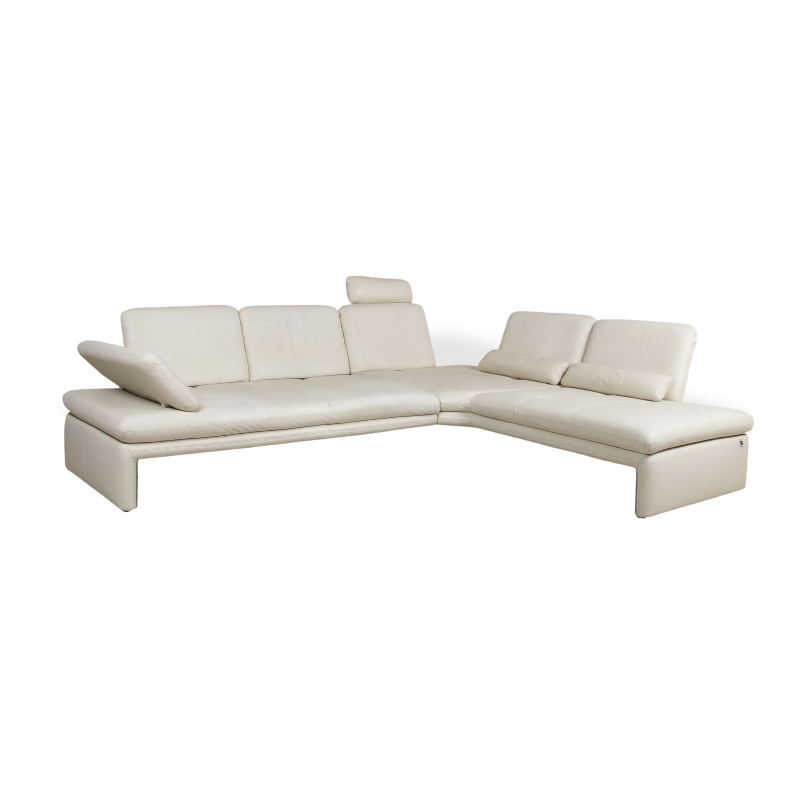 Willi Schillig Leather Corner Sofa Cream Beige Manual Function photo buy