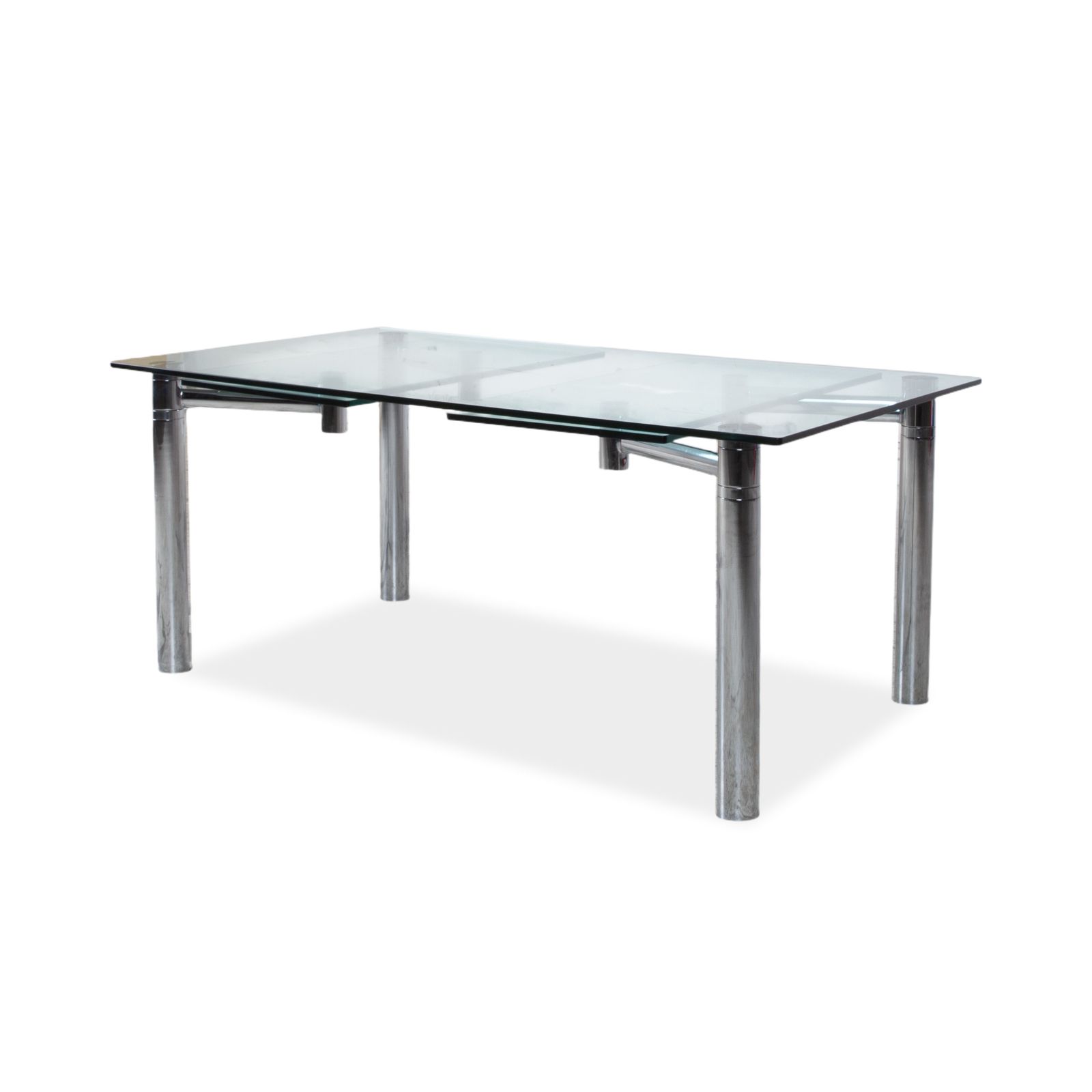 Table à manger extensible Draenert Casanova en verre, argentée photo for sale