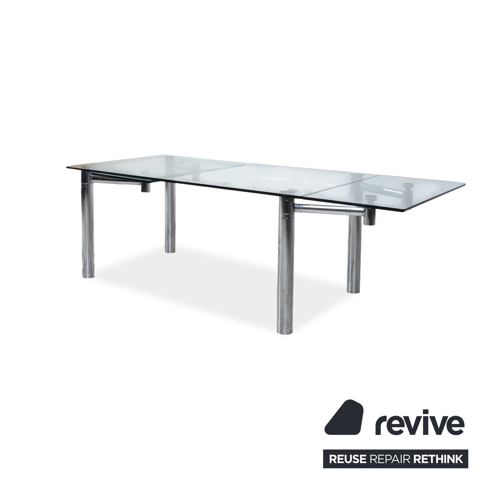 Table à manger extensible Draenert Casanova en verre, argentée photo Mobilier