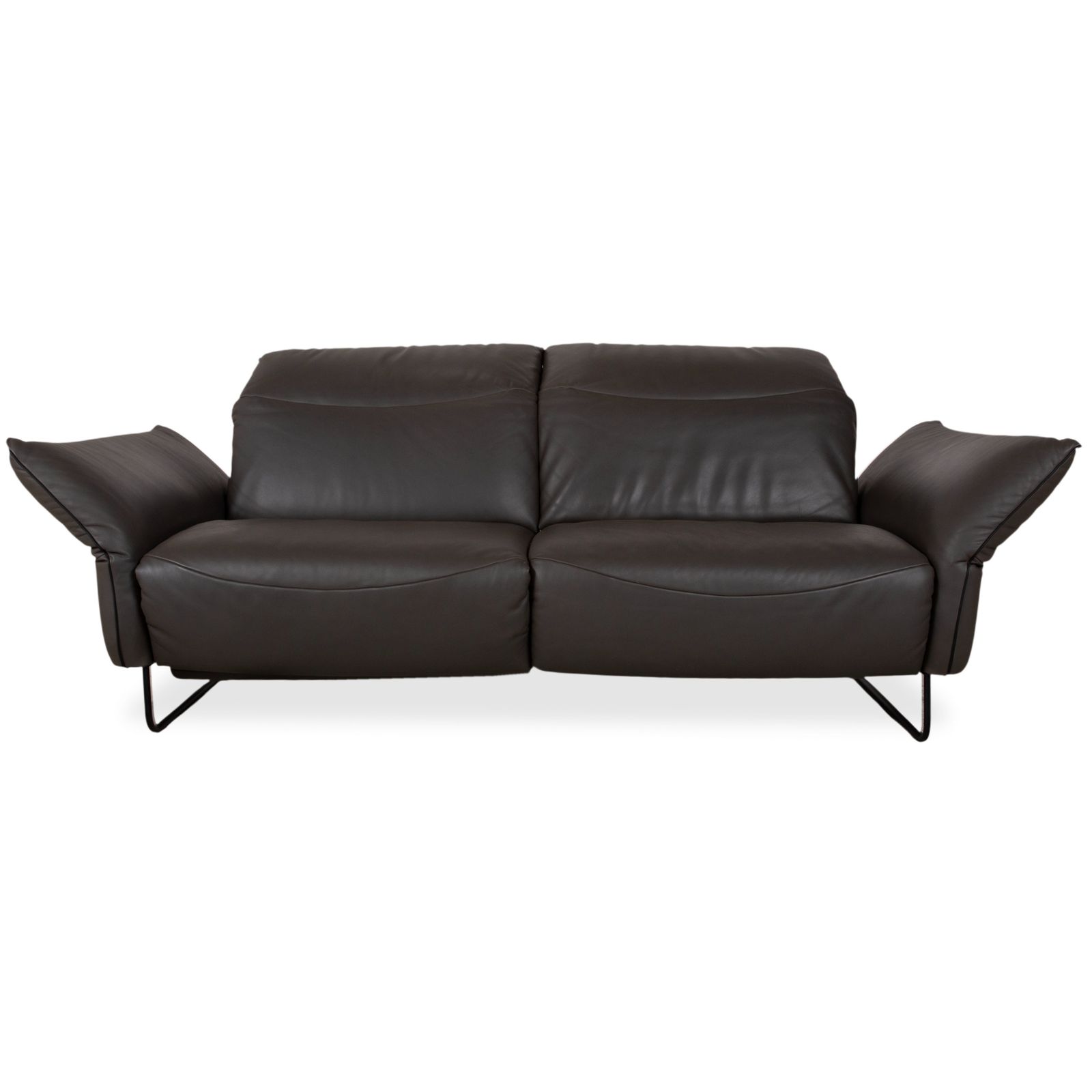 Comfort Republic Leather Two Seater Anthracite Grey Sofa With Electric Function