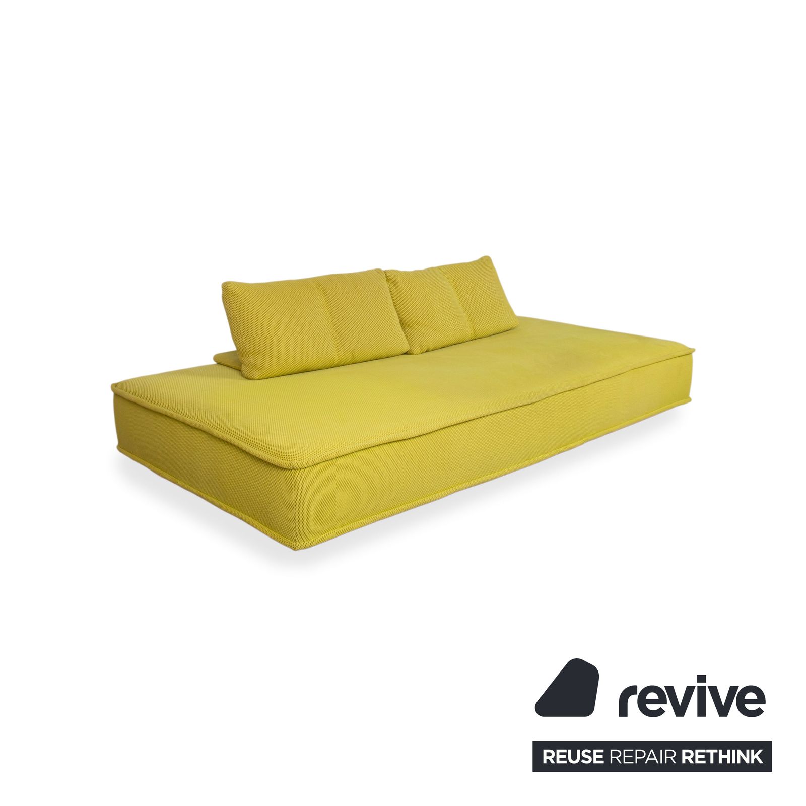 Canapé Roche Bobois Escapade 3 places en tissu jaune-vert photo Mobilier