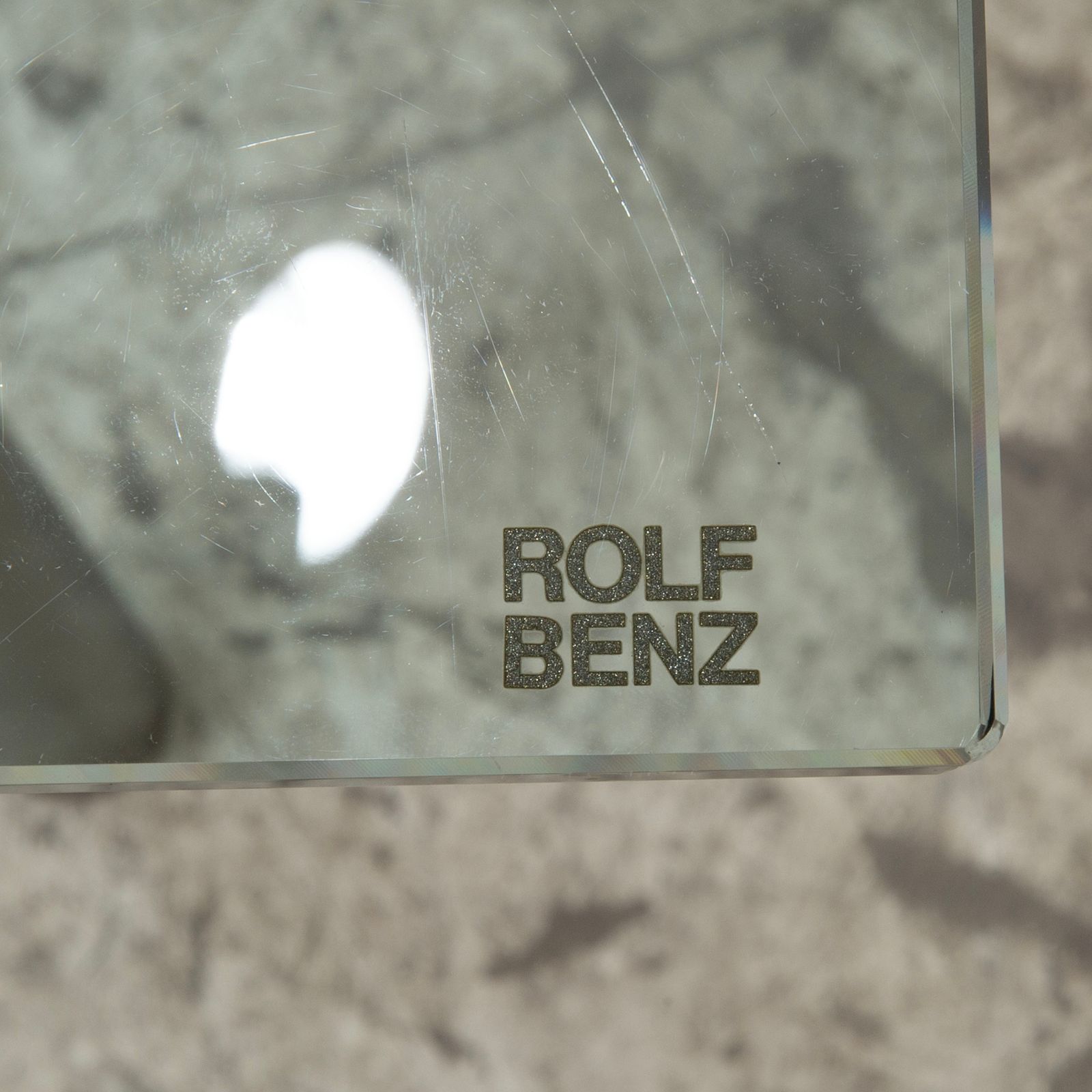 Table à manger Rolf Benz en verre argenté photo vintage