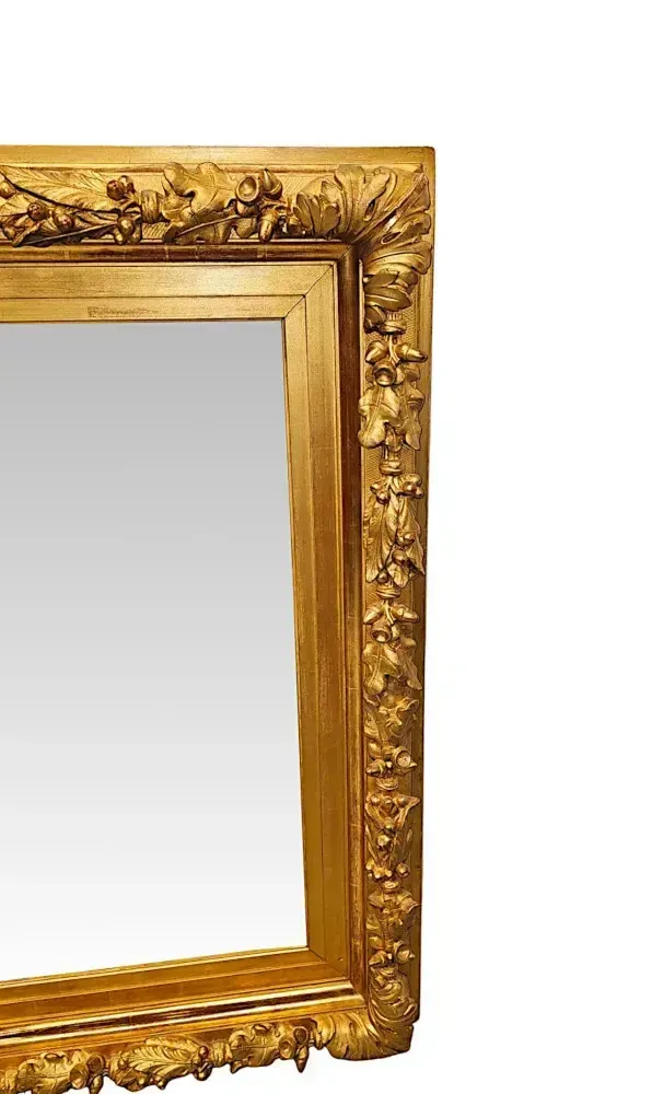 A Gorgeous 19th Century Giltwood Hall Or Overmantel Mirror With Acorn And Oak Leaf Detailing photo 5067.0