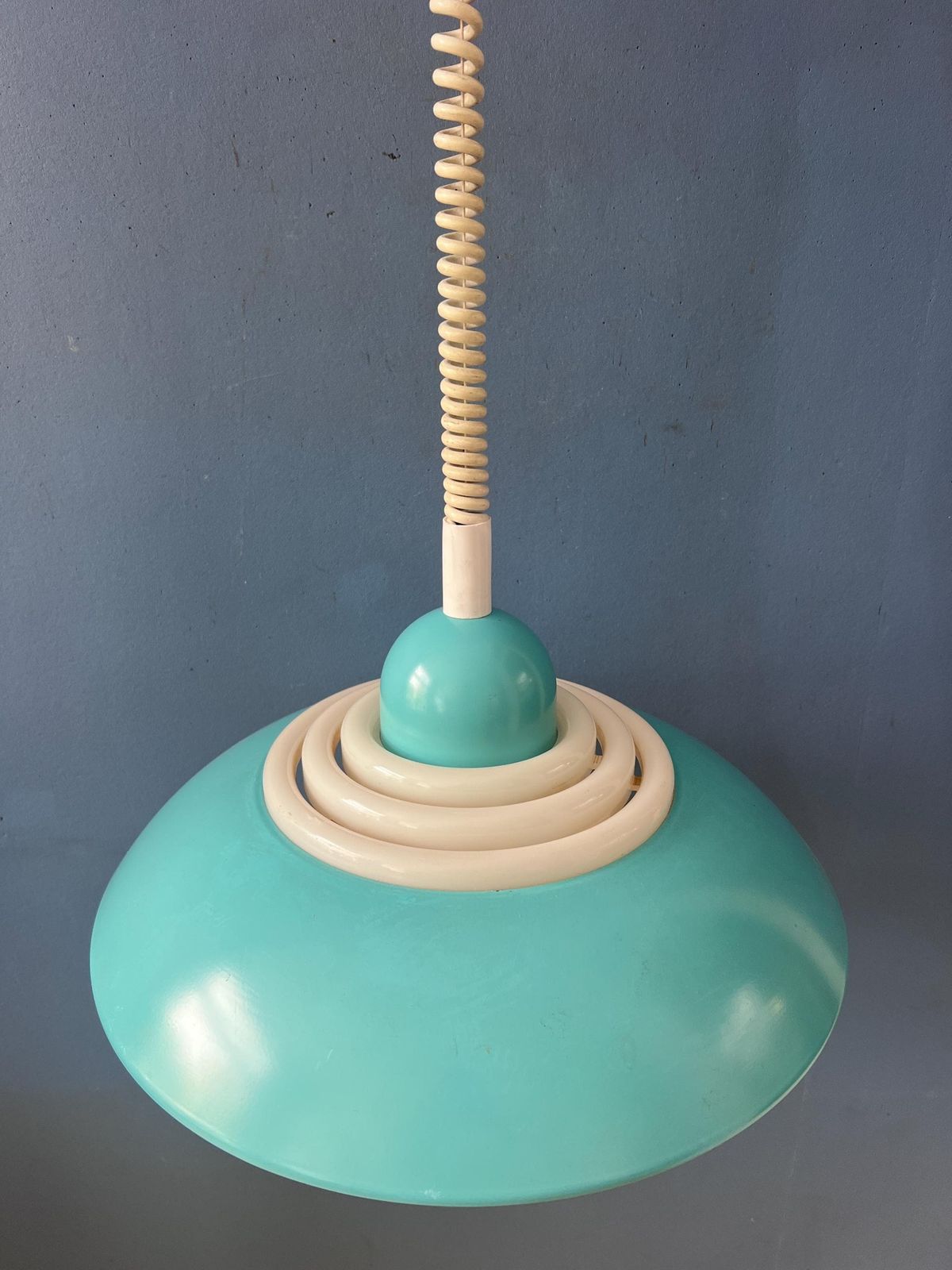Blauwe UFO Space Age Hanglamp van Knud Christensen photo buy