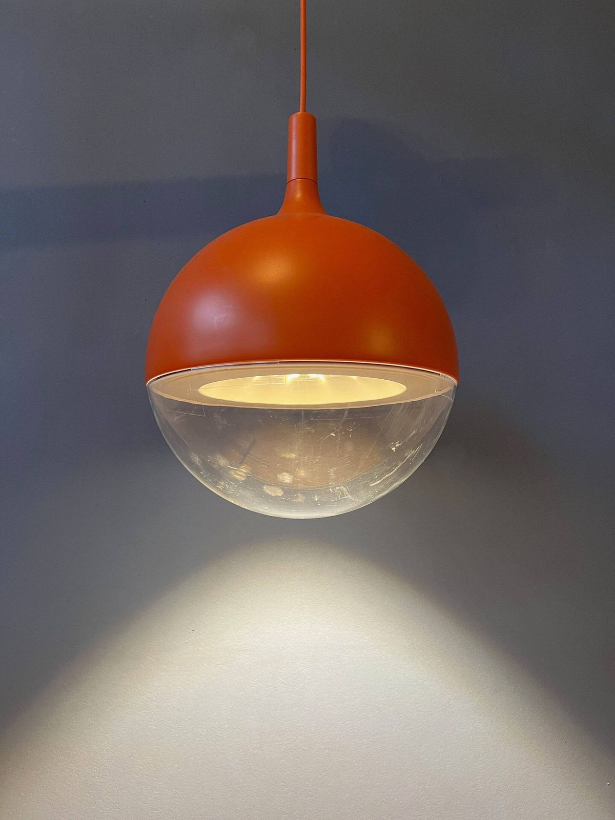 Mid-Century Oranje Ikea Väster Space Age Hanglamp